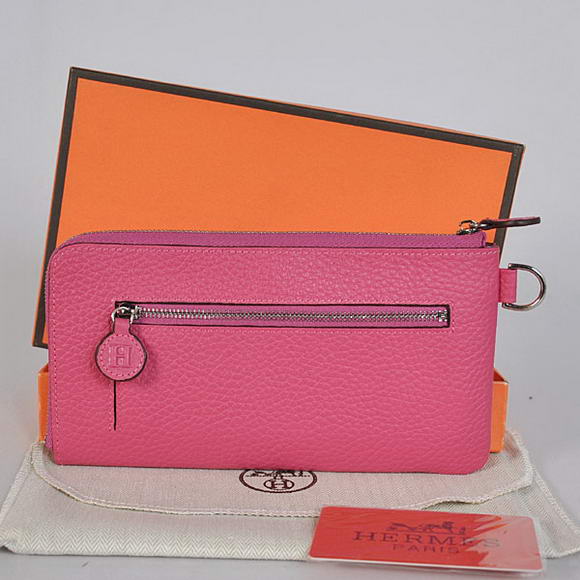 1:1 Quality Hermes Zipper Cards Wallet Togo Leather A908 Peach Replica